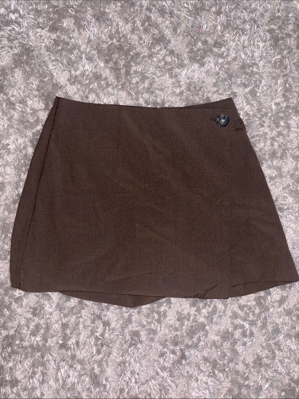 H&M Dark Brown Wrap-Style Skort with Side Button